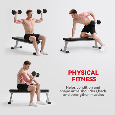 HOMCOM 2x20KG Rubber Hex Dumbbell Portable Hand Weights Dumbbell Home Gym 
