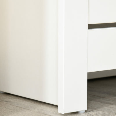HOMCOM Narrow Shoe Cabinet, Space Saving Shoe Storage Cabinet with 2 Flip Drawers and Adjustable Shelves for 12 Pairs of Shoes for Hallways and Living Room, White 