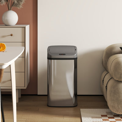 HOMCOM 48L Stainless Steel Sensor Bin - Silver-Tone 