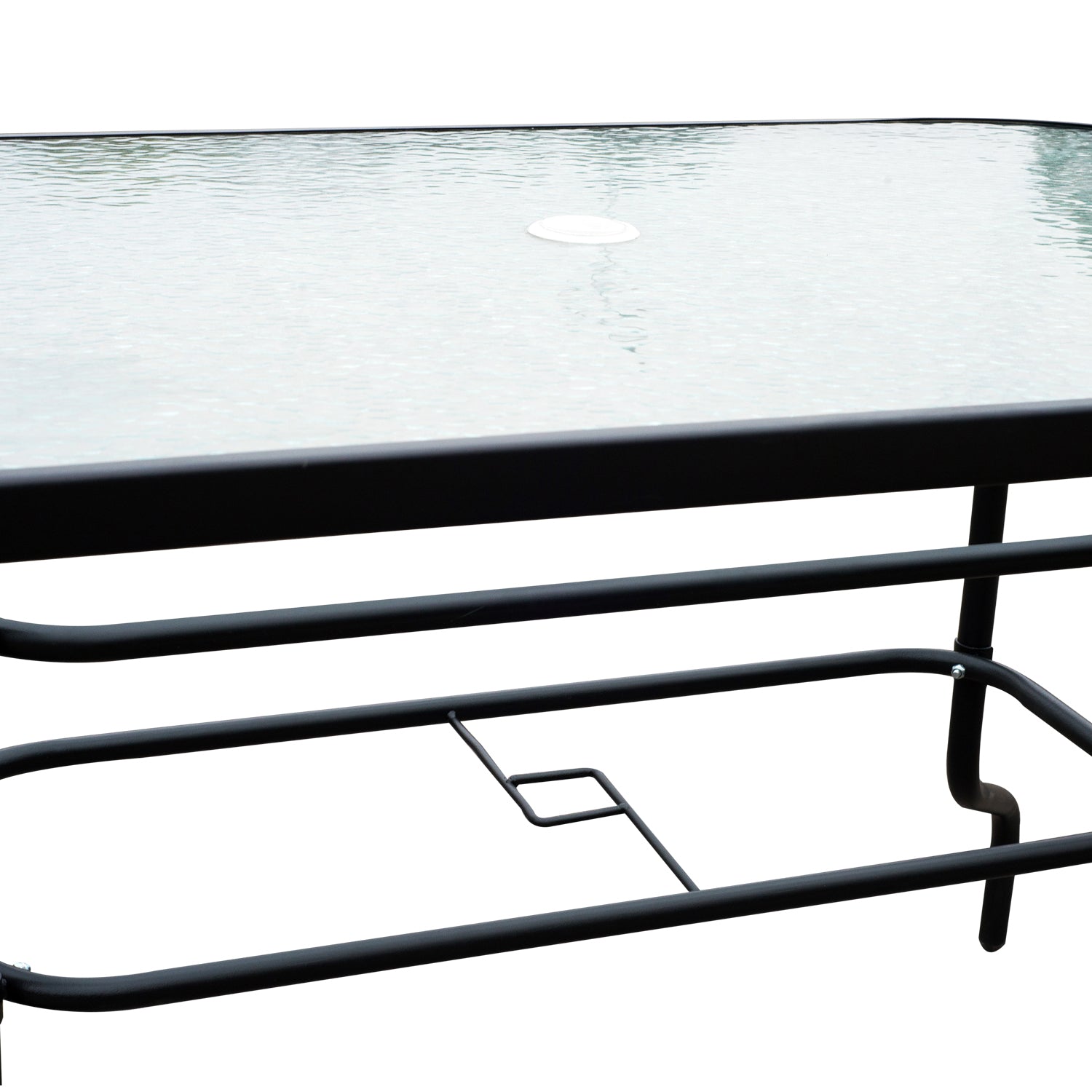 Outsunny 8 Pieces Dining Set Furniture Garden Foldable 6 Chairs 1 Table with Parasol Beige