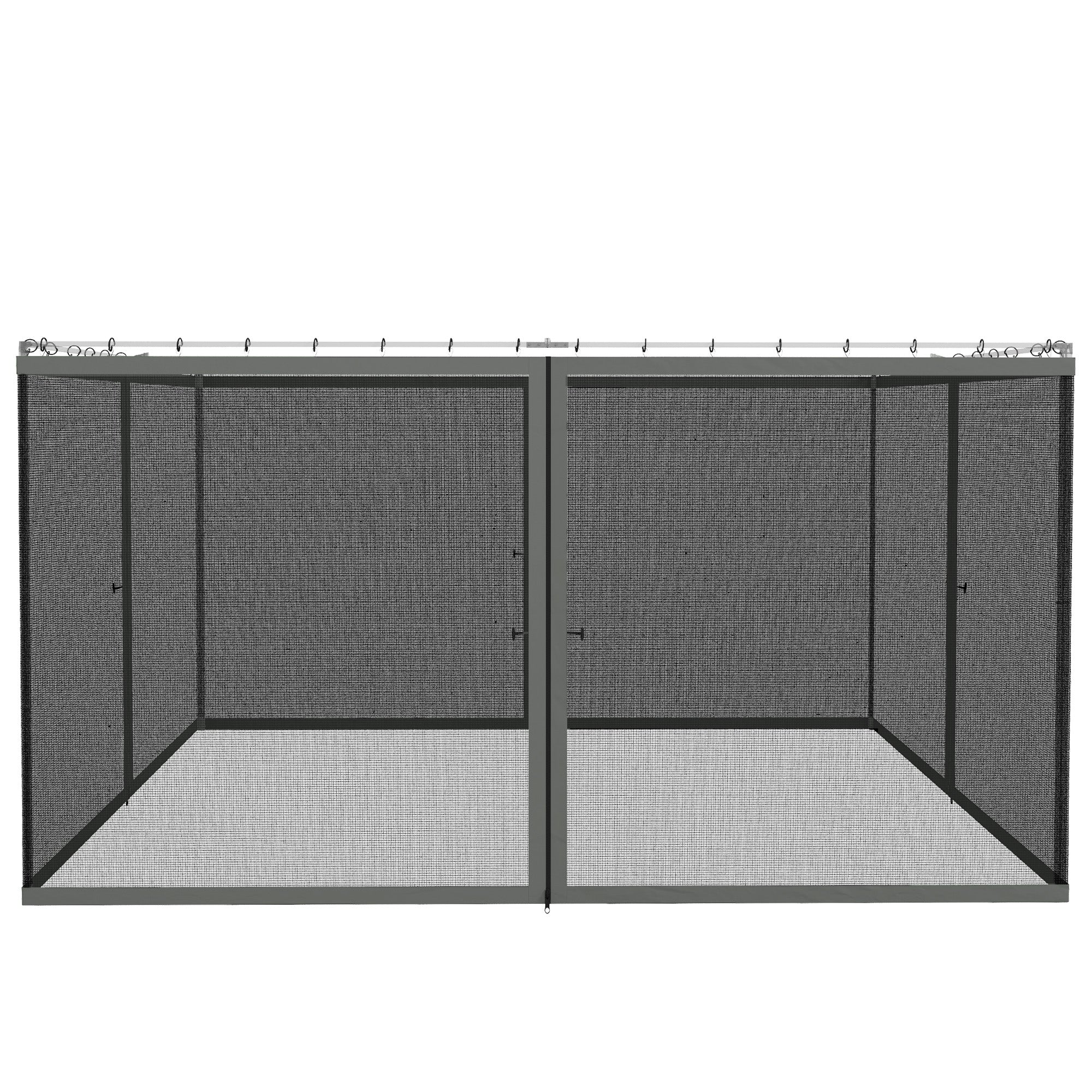 Outsunny 352 x 207cm Universal Replacement Mesh Sidewall Netting for Patio Gazebos and Canopy Tents, (Sidewall Only) Dark Grey 