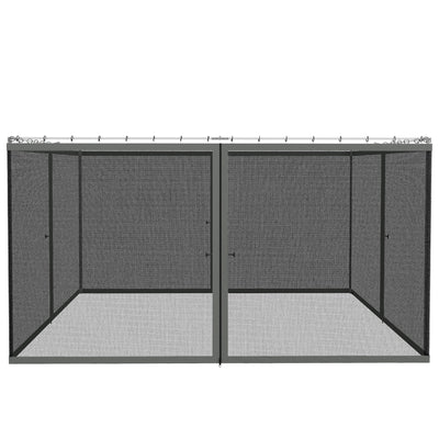 Outsunny 352 x 207cm Universal Replacement Mesh Sidewall Netting for Patio Gazebos and Canopy Tents, (Sidewall Only) Dark Grey 