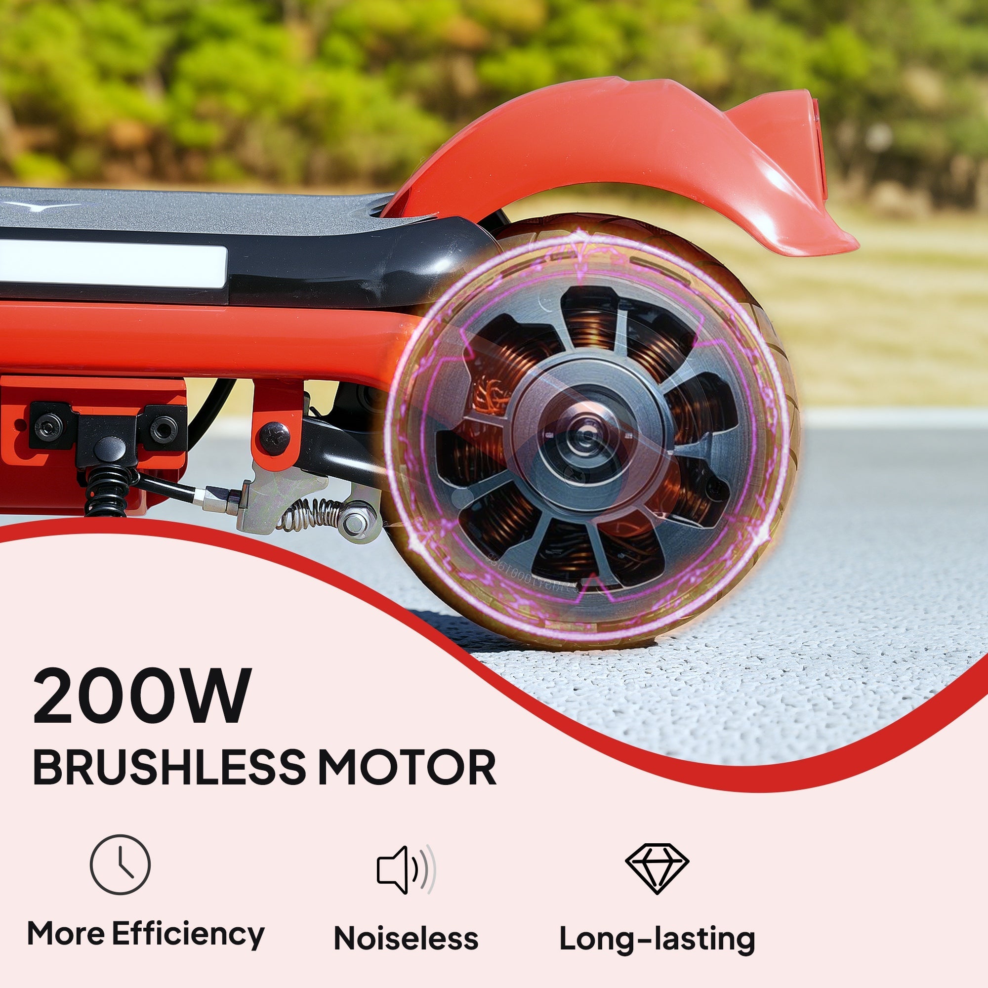 AIYAPLAY Electric Scooter for Kids Ages 6-14, with Dual Brakes, Flash Wheel and Colourful Light, Kids Electric Scooter E Scooter, Up to 12 KM/H & 10 KM, Red 