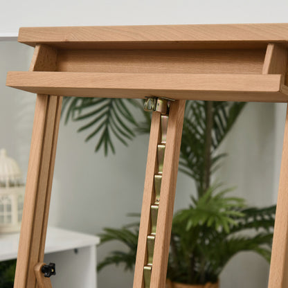 Vinsetto Wooden Easel Stand H-Frame Artist Easel with 171-230cm Adjustable Height and 0-80° Working Angles Beech Wood Art Easel for Displaying Painting Wedding Sign Nature Wood Finish 