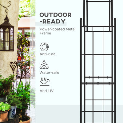 Outsunny 223cm Garden Arch Trellis, Outdoor Wedding Arbor for Ceremony for Climbing Roses, Vines and Plants 