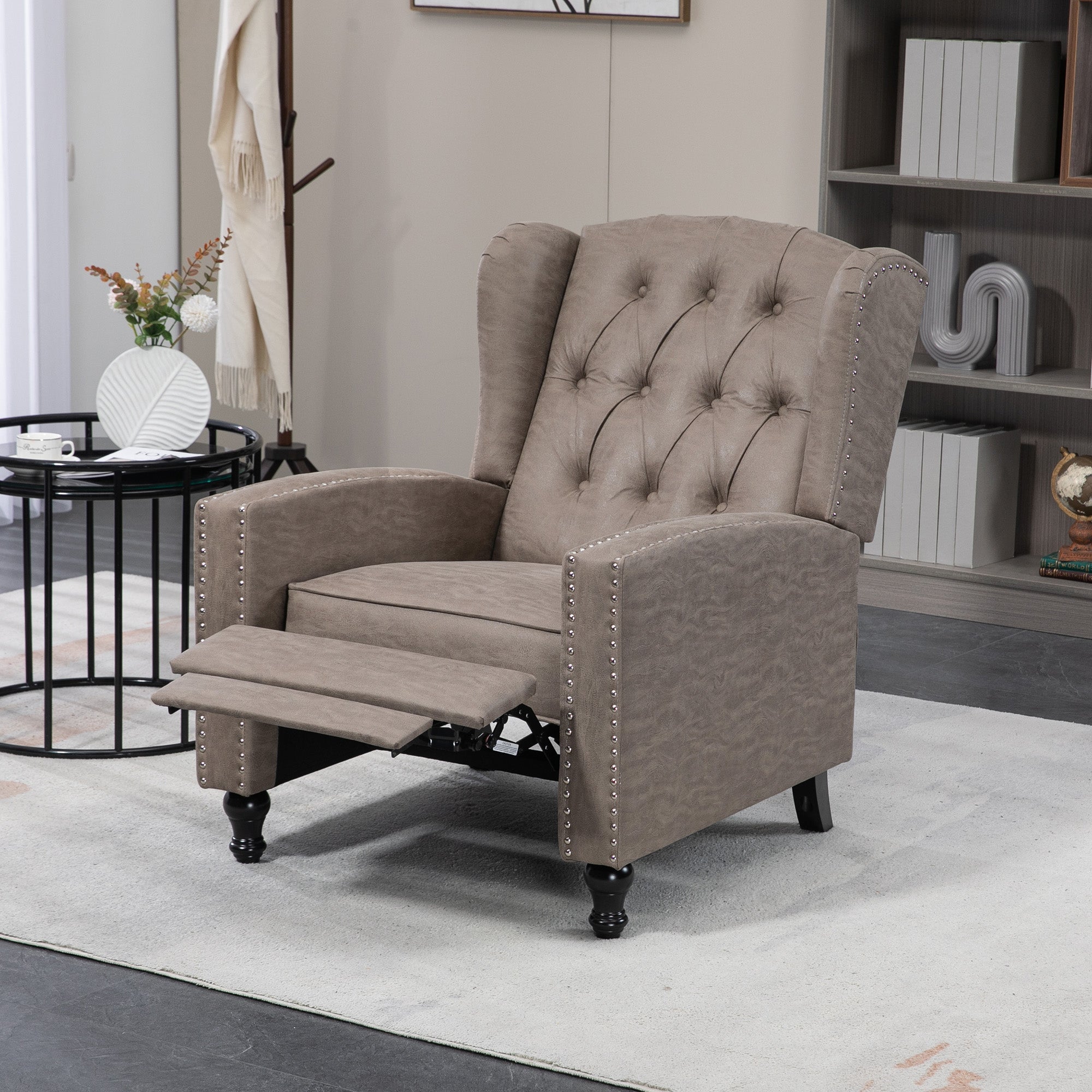 HOMCOM Chesterfield-Style Reclining Armchair - Brown 