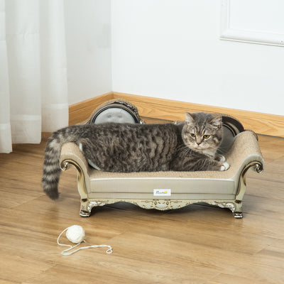 PawHut Cat Furniture, with Scratching Pad & Catnip - Brown 