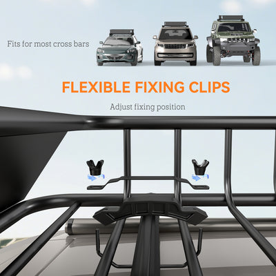 HOMCOM Universal Roof Rack Basket Tray, 90.7 kg Steel Car Rooftop Luggage Cargo Carrier Holder with Wind Fairing, Side Rails for SUVs, Pickups, Sedans, Off-Road Vehicles, 110.5 x 99.5 x 18.5 cm, Black 