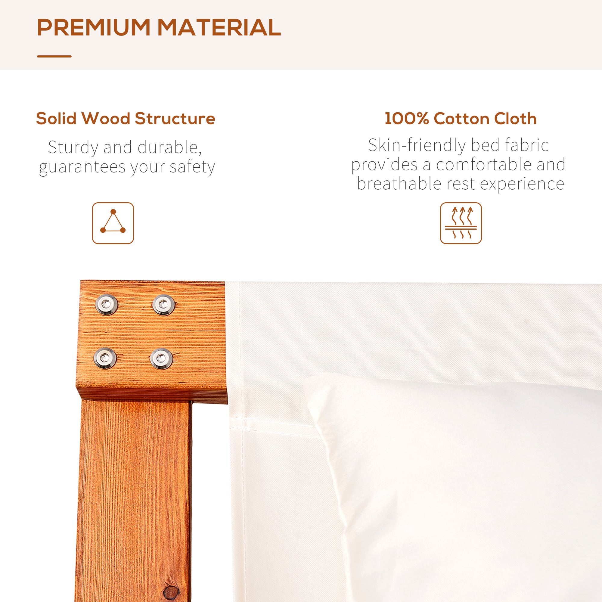 Outsunny Garden Day Rocking Bed Sun Lounger Patio Furniture Hammock With Pillows Wood 