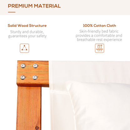 Outsunny Garden Day Rocking Bed Sun Lounger Patio Furniture Hammock With Pillows Wood 