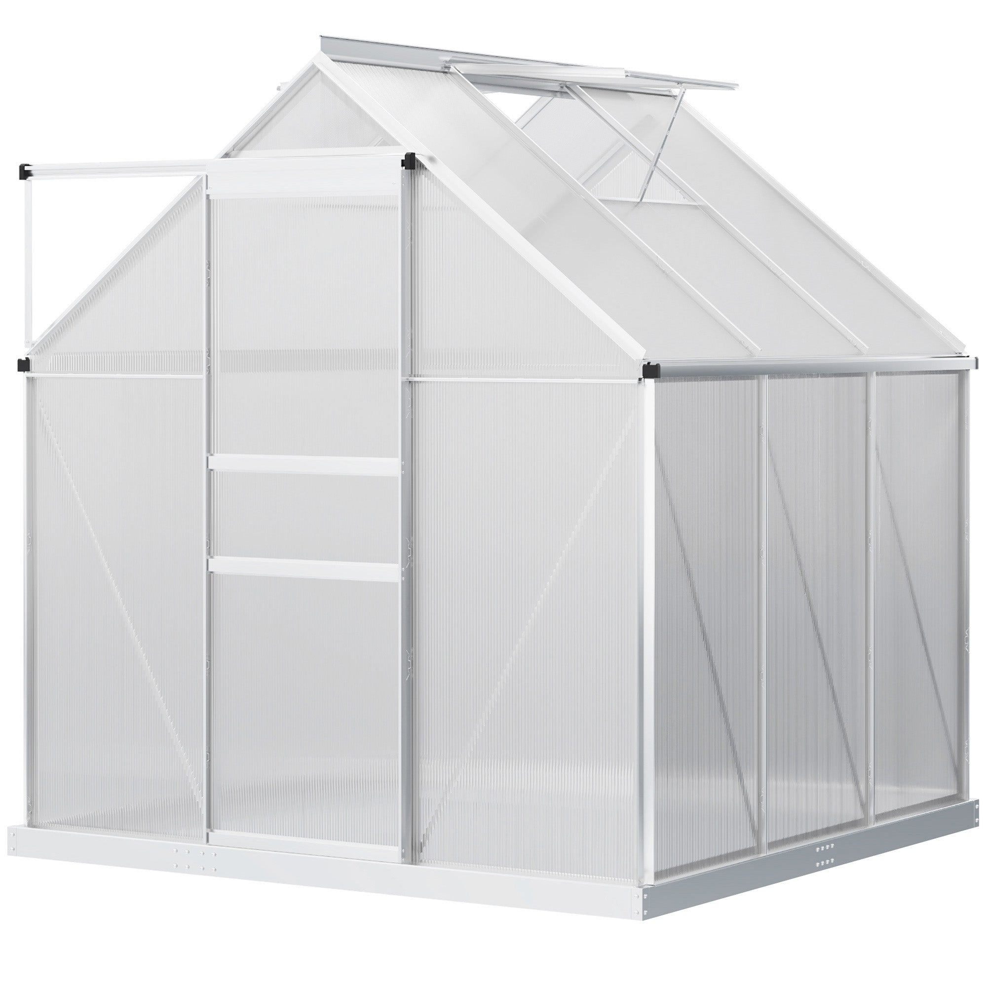 Outsunny 190 x 190cm Walk-In Polycarbonate Greenhouse 