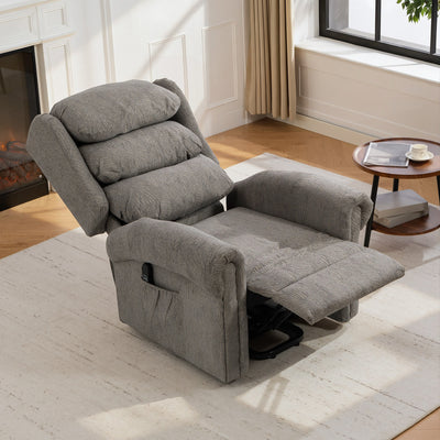 HOMCOM Velvet-Feel Electric Riser Recliner Chair, Power Lift Recliner Chair for Elderly with Remote Control, Dark Grey 
