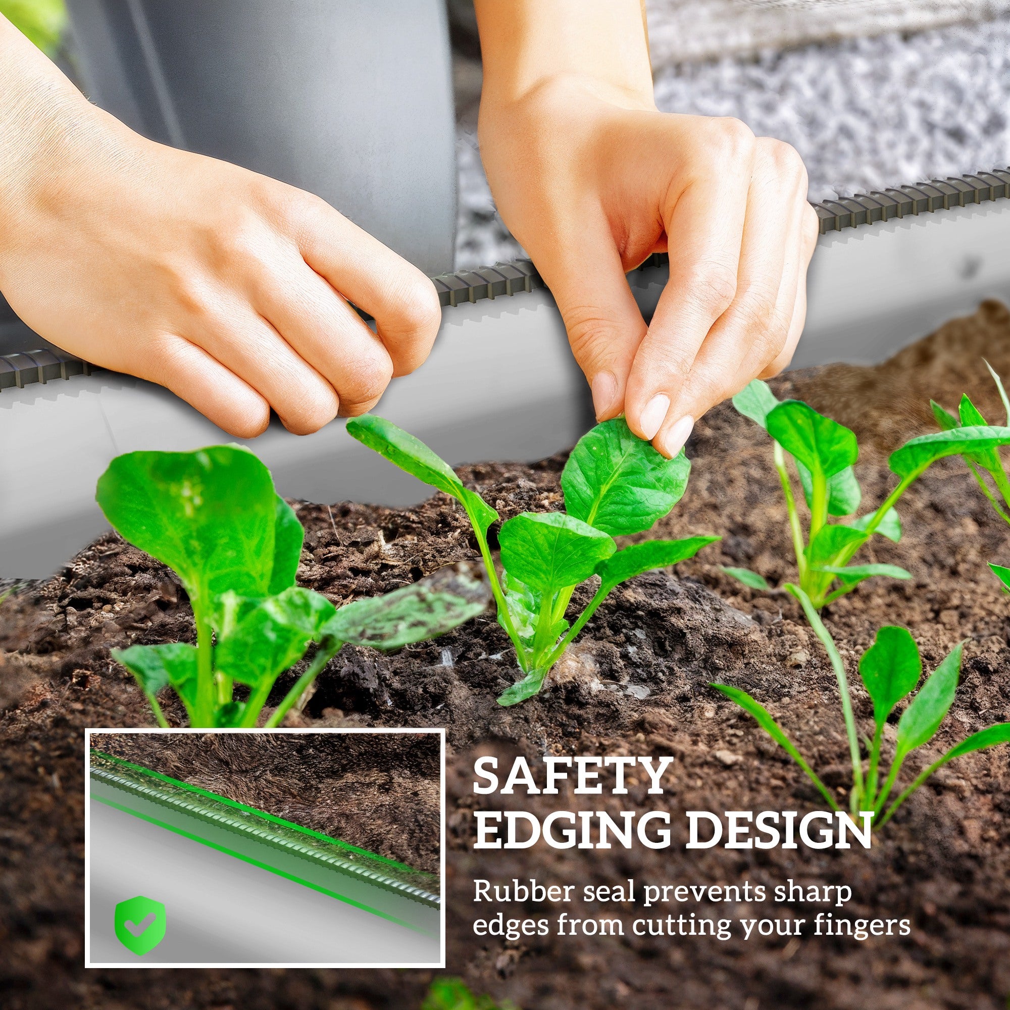 Outsunny Galvanised Raised Garden Bed, Metal Planter Box with Safety Edging, for Flowers, Herbs, Succulents, Silver 