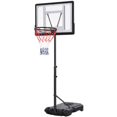 HOMCOM 1.55-2.1m Basketball Hoop and Stand w/ Fillable Base, Wheels 