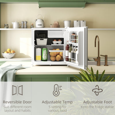 HOMCOM 46 Litre Lockable Countertop Fridge - Cream White 