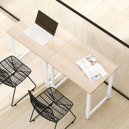 HOMCOM Computer Desk, Writing Table, 80 x 60 x 76cm Workstation for Home Office, Study with Metal Frame, Simple Assembly, White 