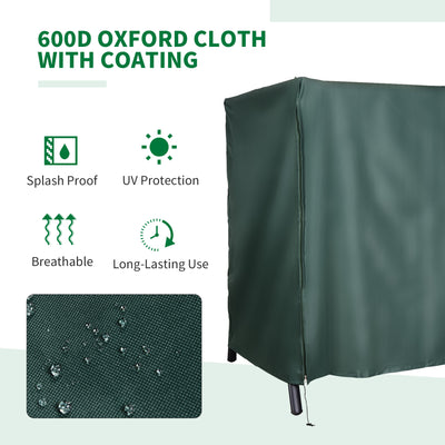 Outsunny 205 x 124cm Three-Seater Swing Chair Protective Cover Deep Green 