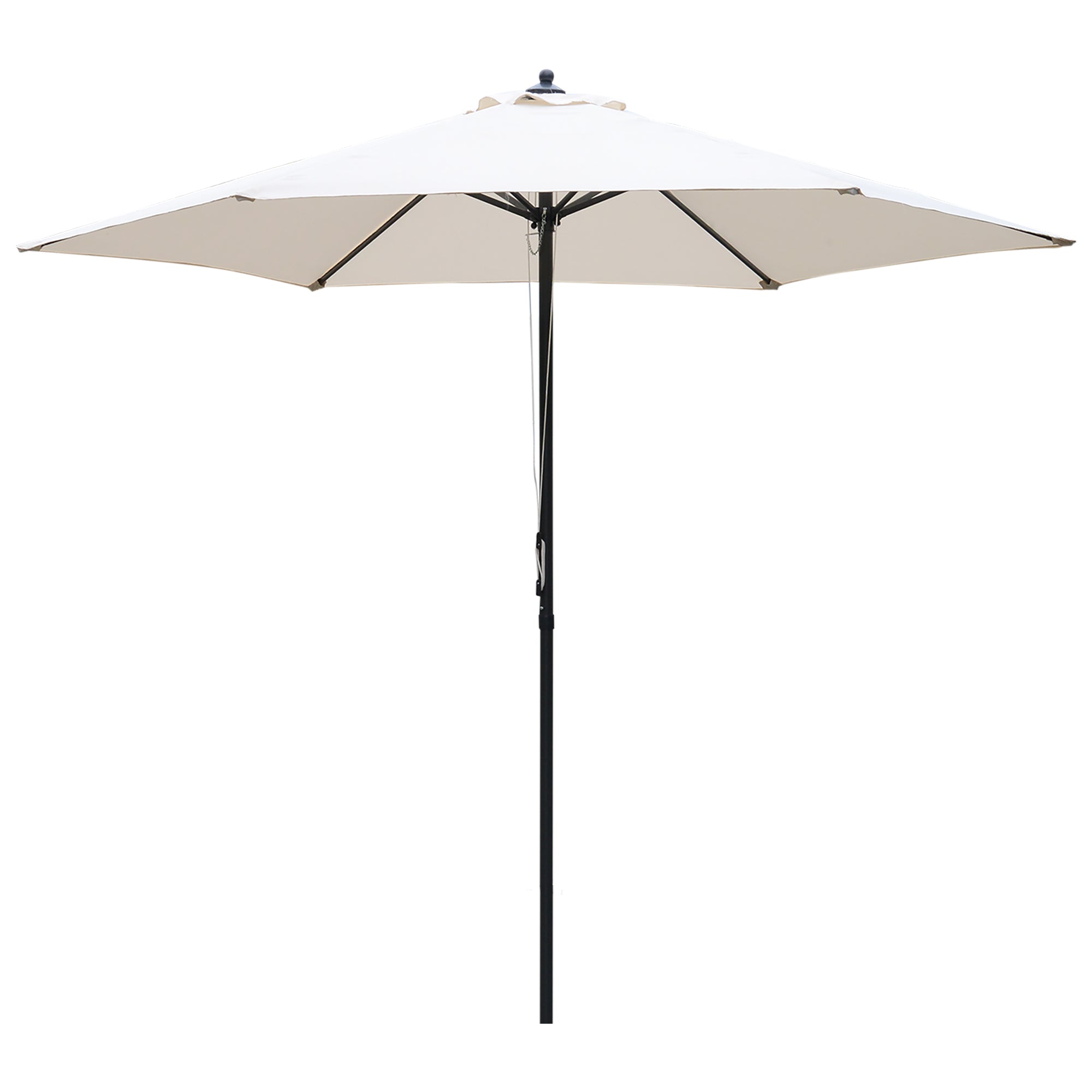 Outsunny 2.8m Garden Parasol Umbrella, Round Outdoor Market Table Umbrella Sun Shade Canopy, Off-White 