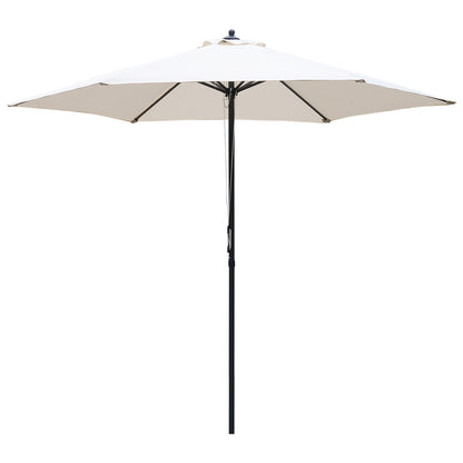 Outsunny 2.8m Garden Parasol Umbrella, Round Outdoor Market Table Umbrella Sun Shade Canopy, Off-White 