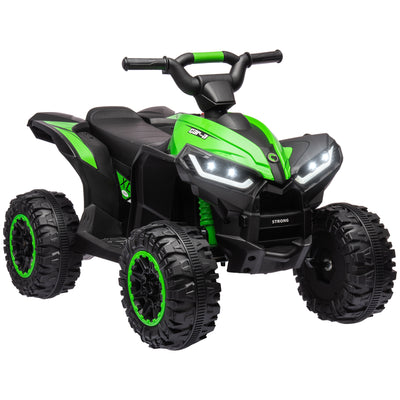 HOMCOM 12V Ride-On Quad Bike w/ Music, Horn, for Ages 3-5 Years - Green 