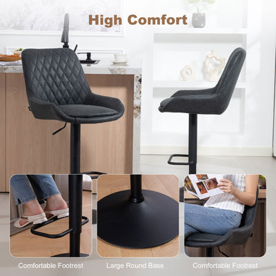 HOMCOM Set of Two Faux Leather Retro Bar Stools - Black 