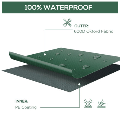 Outsunny 600D Oxford Patio Set Cover Outdoor Garden Rattan Furniture Protection Cover Protector Waterproof Anti-UV, Green, 245 x 165 x 55cm 