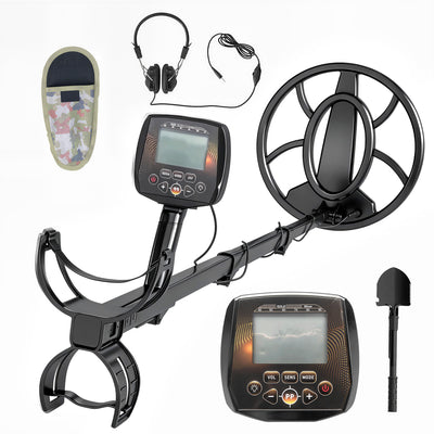 Outsunny Metal Detector for Adults, IP68 Waterproof Search Coil with LCD Display, 5 Modes Gold Detector with Carry Bag, Shovel 