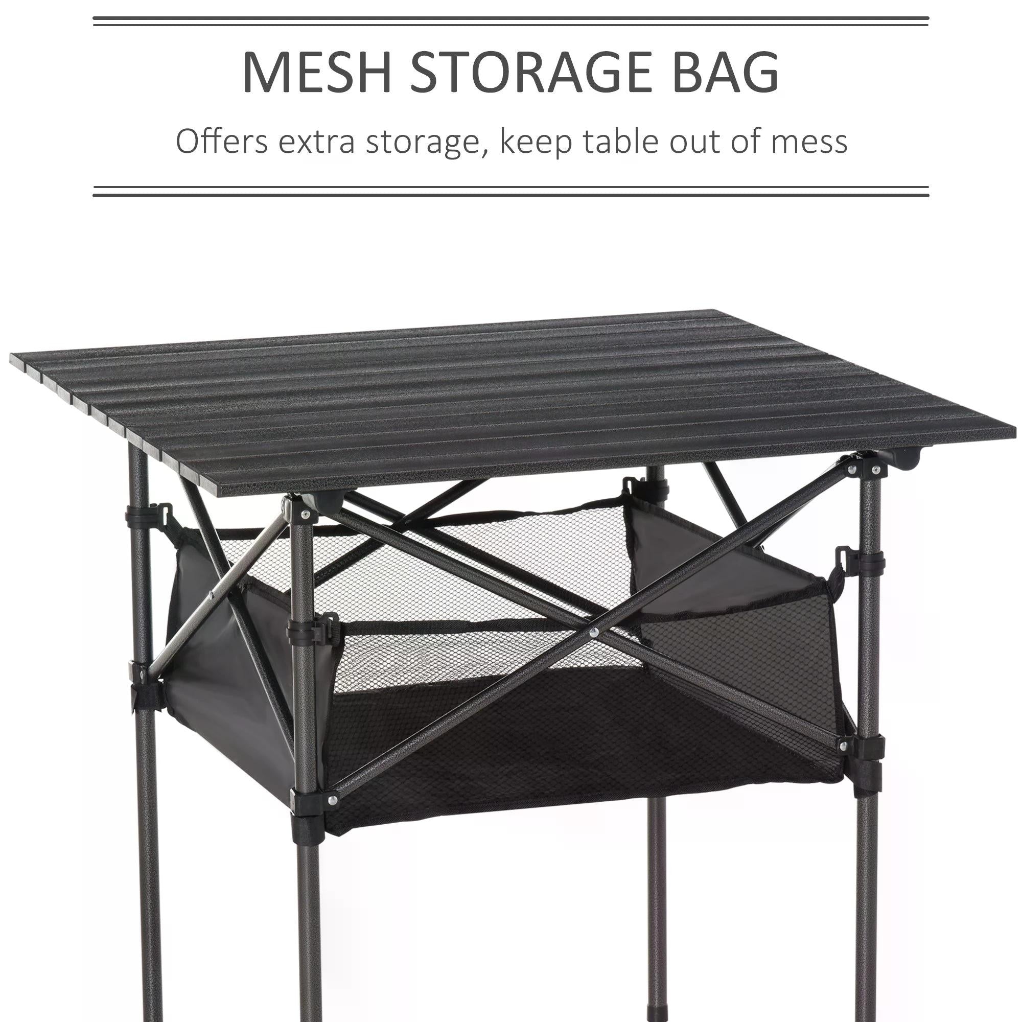 Outsunny Outdoor Folding Camping Table W/ Storage Bag, Portable for Garden Beach Picnic 