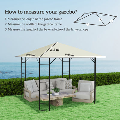 Outsunny 3 x 3(m) Gazebo Canopy Replacement, for 01-0867 - Cream 