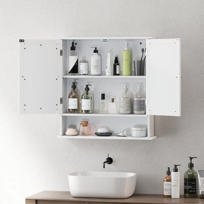 kleankin Bathroom Wall Storage Cabinet - White 