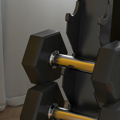 SPORTNOW Five-Tier Dumbbell Storage Rack, for Home Gym Exercise - Black 
