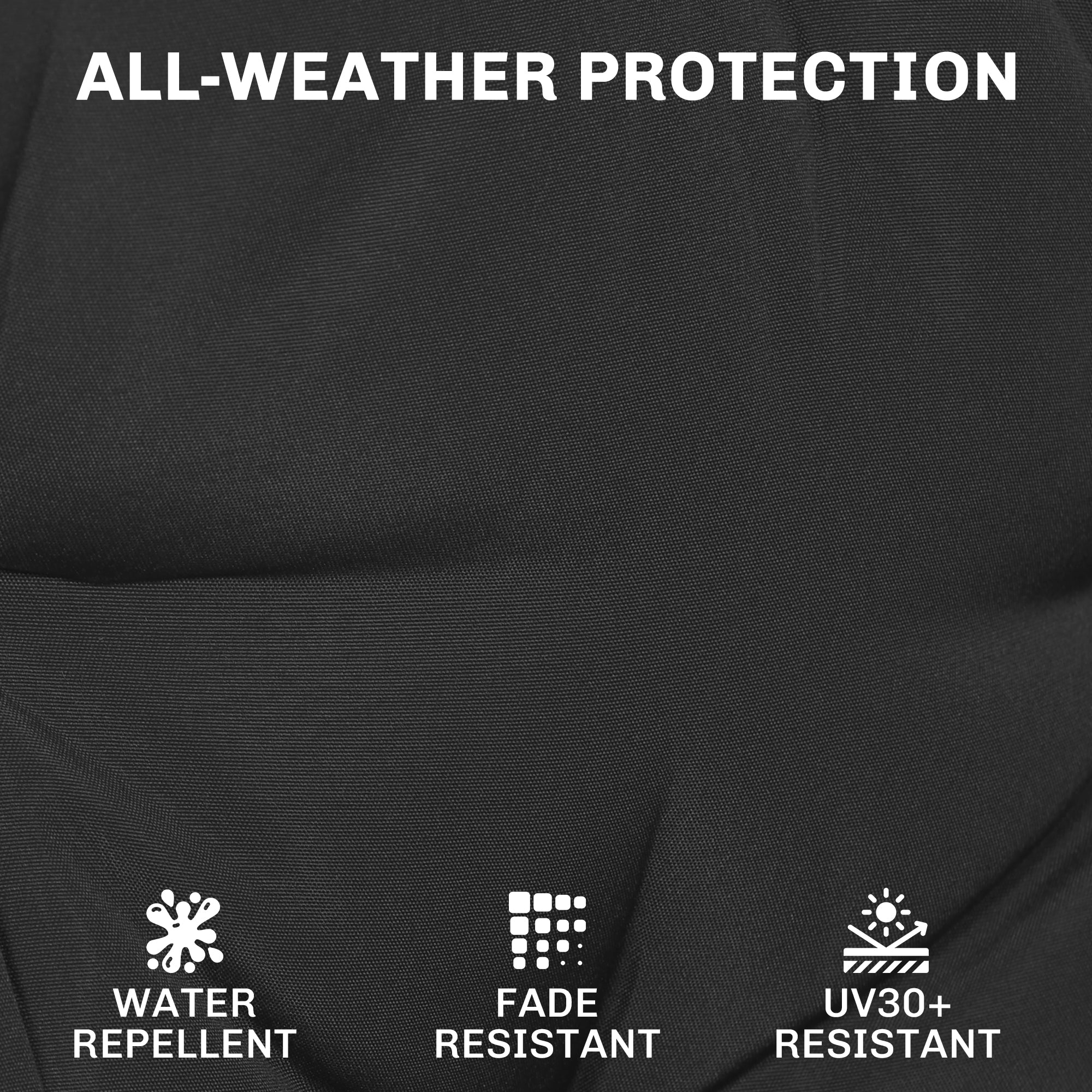 Outsunny Outdoor Chair Seat Cushions Set of 2, Garden Chair Cushions with 7cm Thick Foam & Ties, Black 