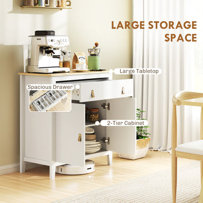 HOMCOM Farmhouse Style Sideboard - White 