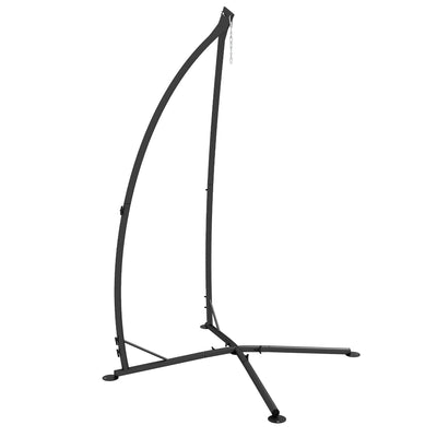 Outsunny Hammock Chair Stand, Hanging Heavy Duty Metal Frame Hammock Stand with Chain, for Hanging Hammock Air Porch Swing Chair, Egg Cahir, Indoor & Outdoor Use, Black 