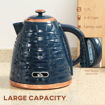 HOMCOM 3kW Rapid Boil Honeycomb Kettle - Dark Blue 