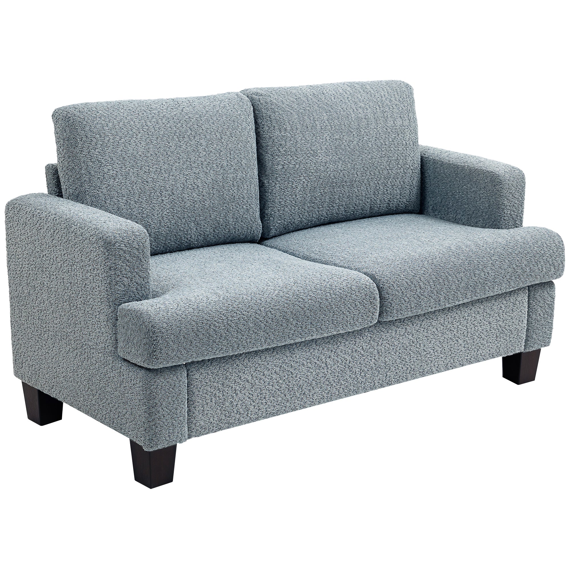 HOMCOM 2 Seater Sofa, Loveseat Sofa with Removable Back Cushions, Chenille Fabric Small Couch Settee with S-springs for Living Room, Bedroom, Home Office, Light Grey 