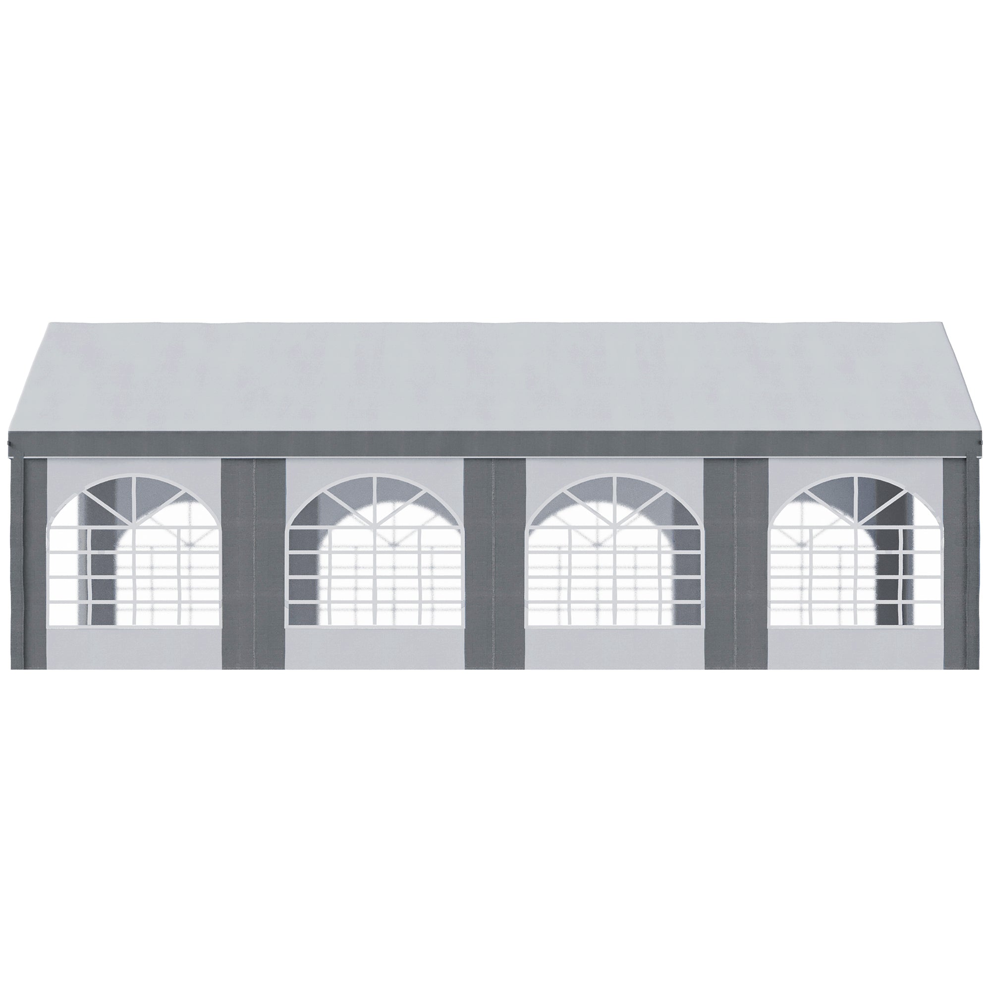 Outsunny 8 x 4m Galvanised Party Tent, Marquee Gazebo with Sides, Eight Windows and Double Doors, for Parties, Wedding and Events 