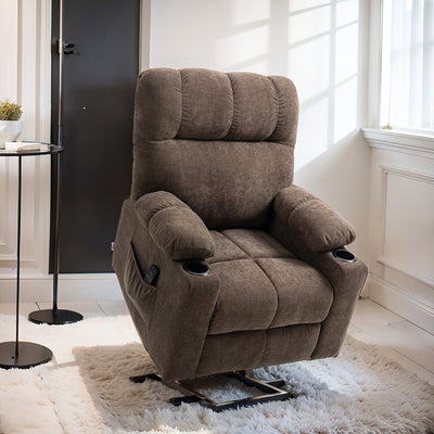 HOMCOM Electric Riser and Recliner Chair for Elderly, Power Lift Recliner Chair with Remote Control, Dark Brown 