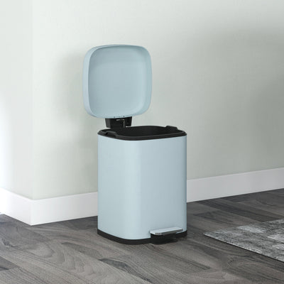 HOMCOM 12L Modern Boxy Metal Home Kitchen Bin - Light Green 