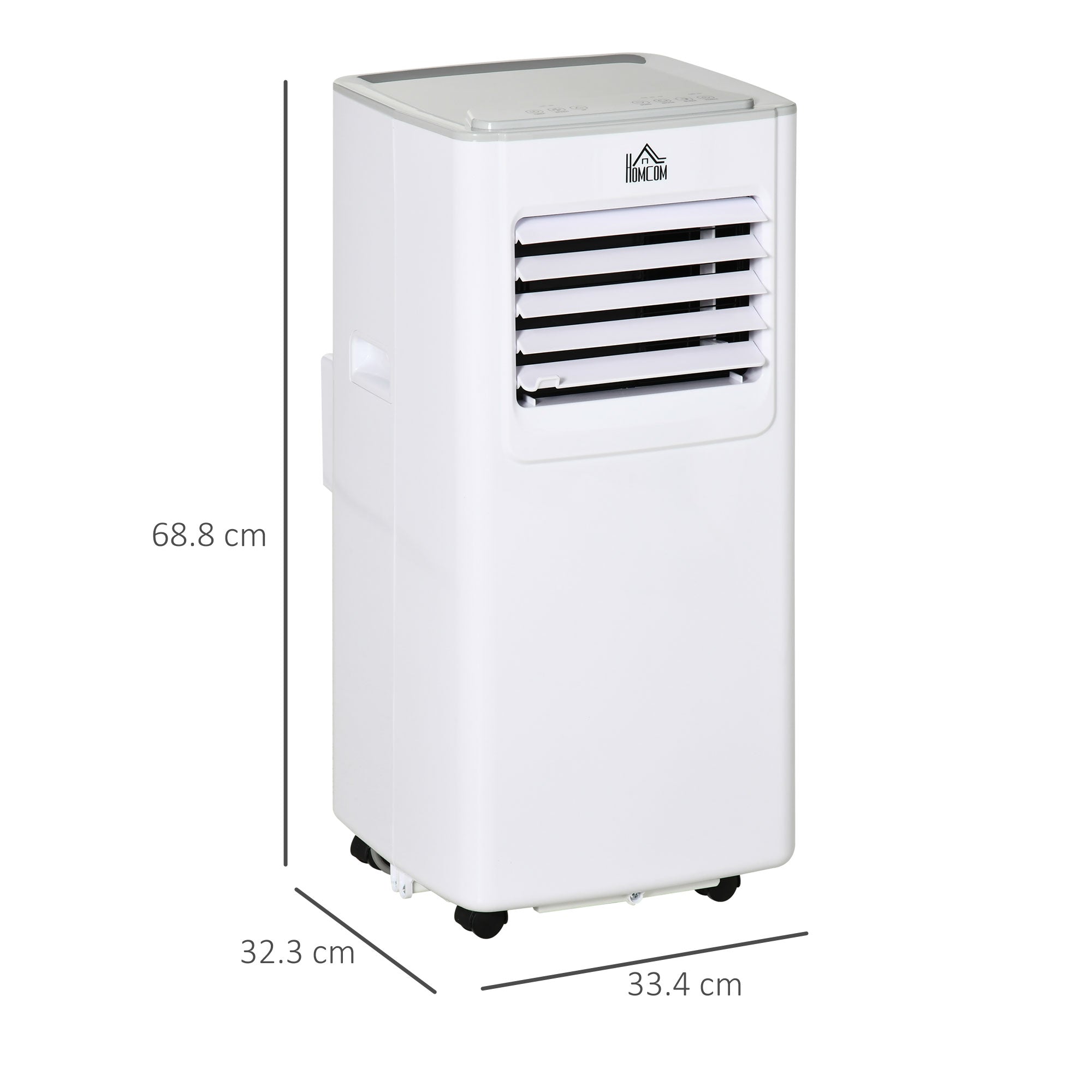 HOMCOM 7000 BTU Air Conditioning Unit, 3-in-1 Portable Air Conditioner, Dehumidifier, Cooling Fan with 2 Speeds, 24H Timer, Remote Control, LED Display, Window Venting Kit, 15m\'c2\'b2