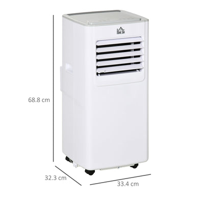 HOMCOM 7000 BTU Air Conditioning Unit, 3-in-1 Portable Air Conditioner, Dehumidifier, Cooling Fan with 2 Speeds, 24H Timer, Remote Control, LED Display, Window Venting Kit, 15m\'c2\'b2 