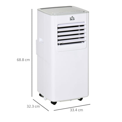 HOMCOM 7000 BTU Air Conditioning Unit, 3-in-1 Portable Air Conditioner, Dehumidifier, Cooling Fan with 2 Speeds, 24H Timer, Remote Control, LED Display, Window Venting Kit, 15m\'c2\'b2
