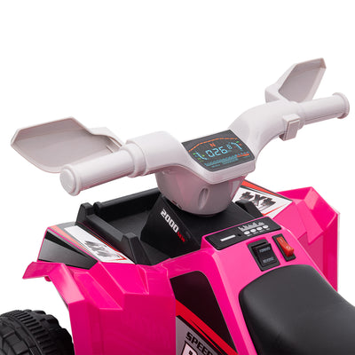HOMCOM 6V Quad Bike with Wear-Resistant Wheels, Forward Backward Function, for Ages 18-36 Months, Pink 
