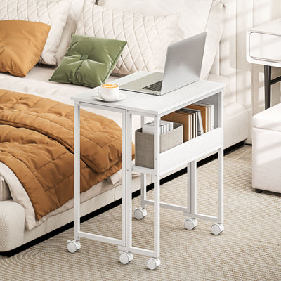 HOMCOM 63 cm Drop Leaf Writing Work Desk - White 