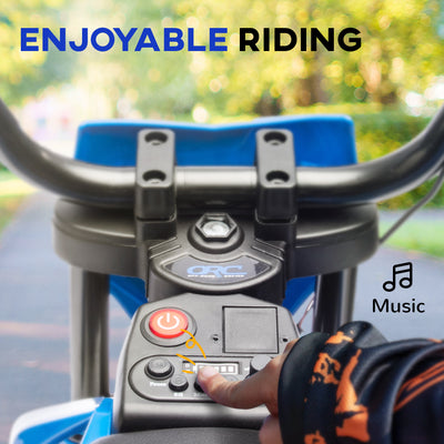 AIYAPLAY 12V Kids Electric Motorbike, Kids Electric Ride on motorcycle w/ Twist Grip Throttle, Training Wheels, Blue 