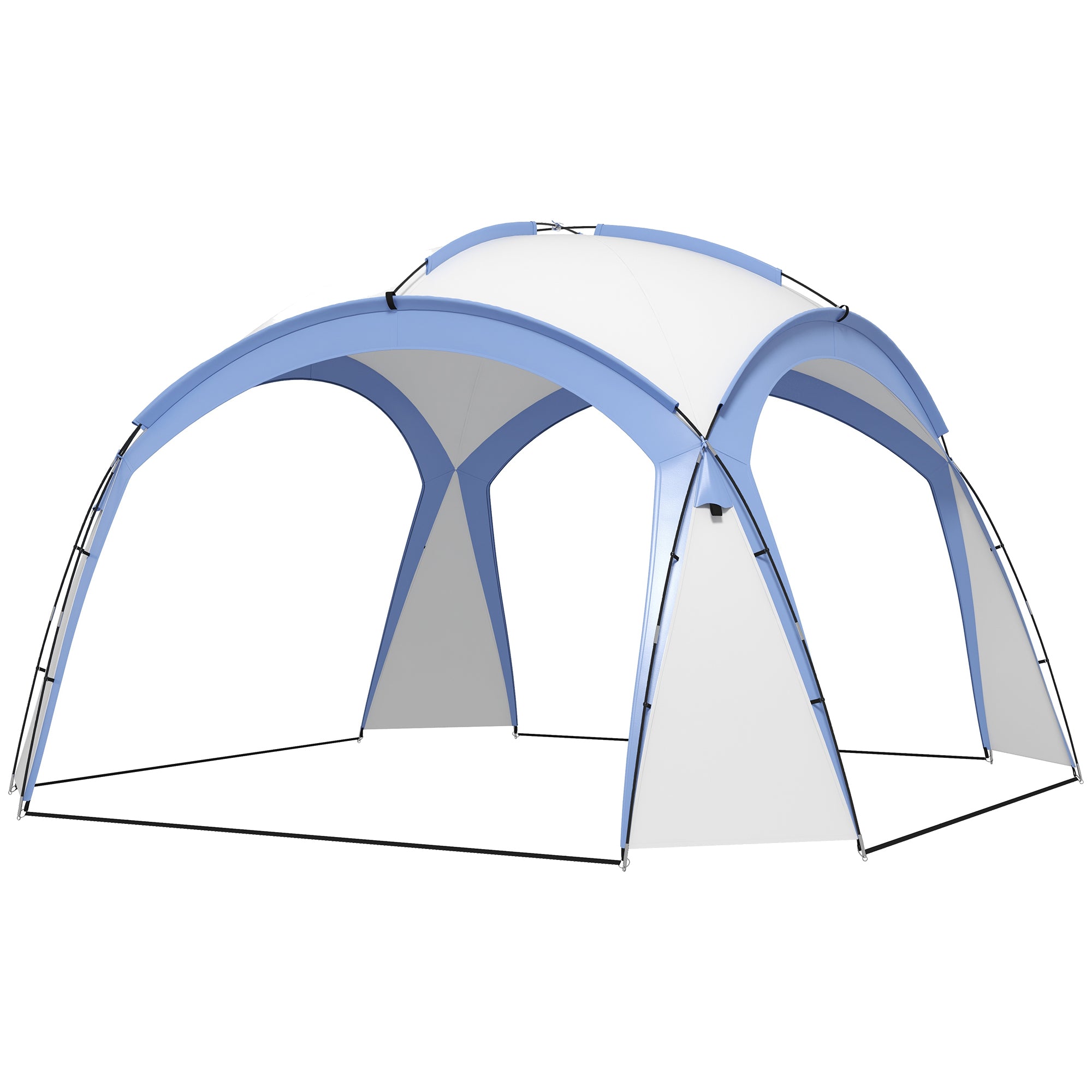 Outsunny 3.5 x 3.5M Camping Gazebo, Outdoor Event Shelter Dome Tent Garden Sun Shelter Patio Spire Arc Pavilion Camp Sun Shade, Light Blue 
