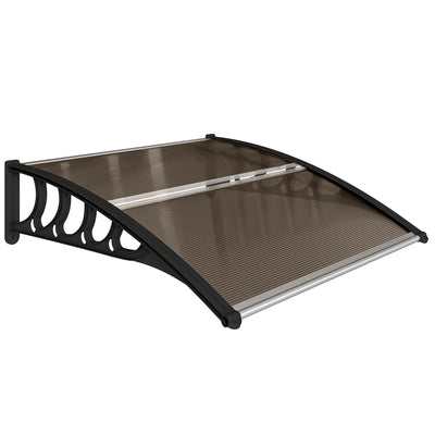 Outsunny Front Door Canopy, Outdoor Awning, Rain Shelter for Window, Porch and Front/Back Door, 103 x 96.5 cm, Brown 