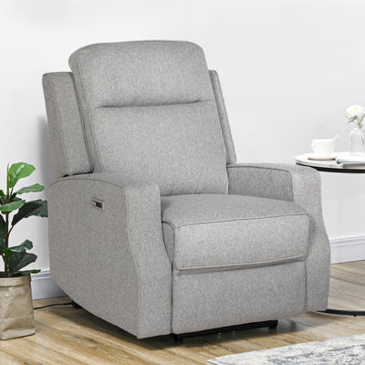 HOMCOM 150\'c2\'b0 Electric Reclining Chair, with USB port and Footrest - Grey 