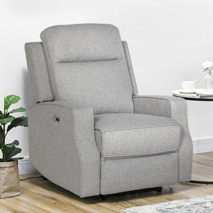 HOMCOM 150\'c2\'b0 Electric Reclining Chair, with USB port and Footrest - Grey