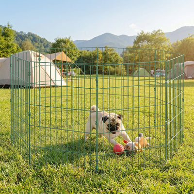 PawHut 8 Panel Pet Playpen for Medium Dogs Indoor Outdoor 80 cm Height 